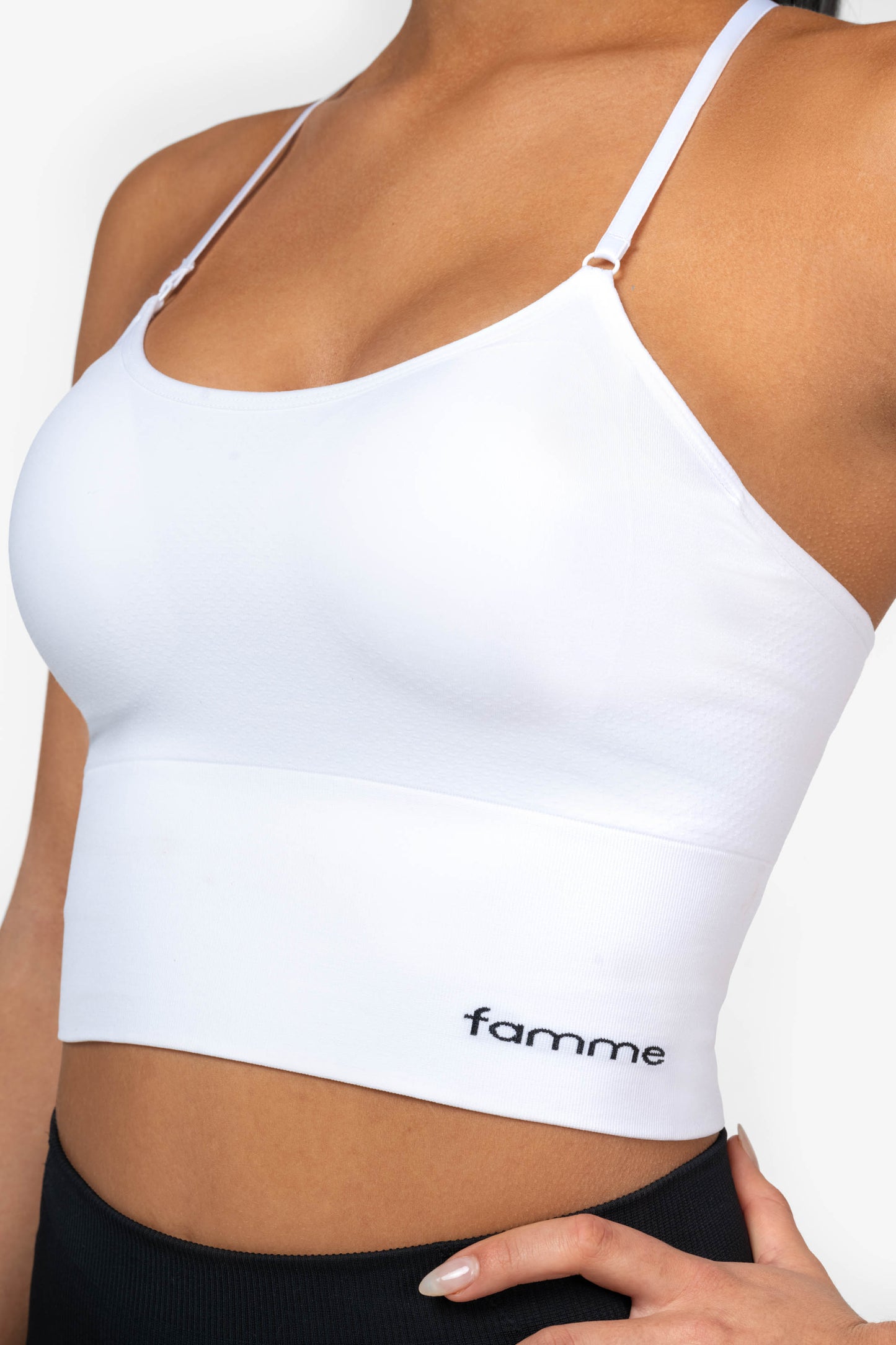 White Power Seamless Top - for dame - Famme - Crop Top