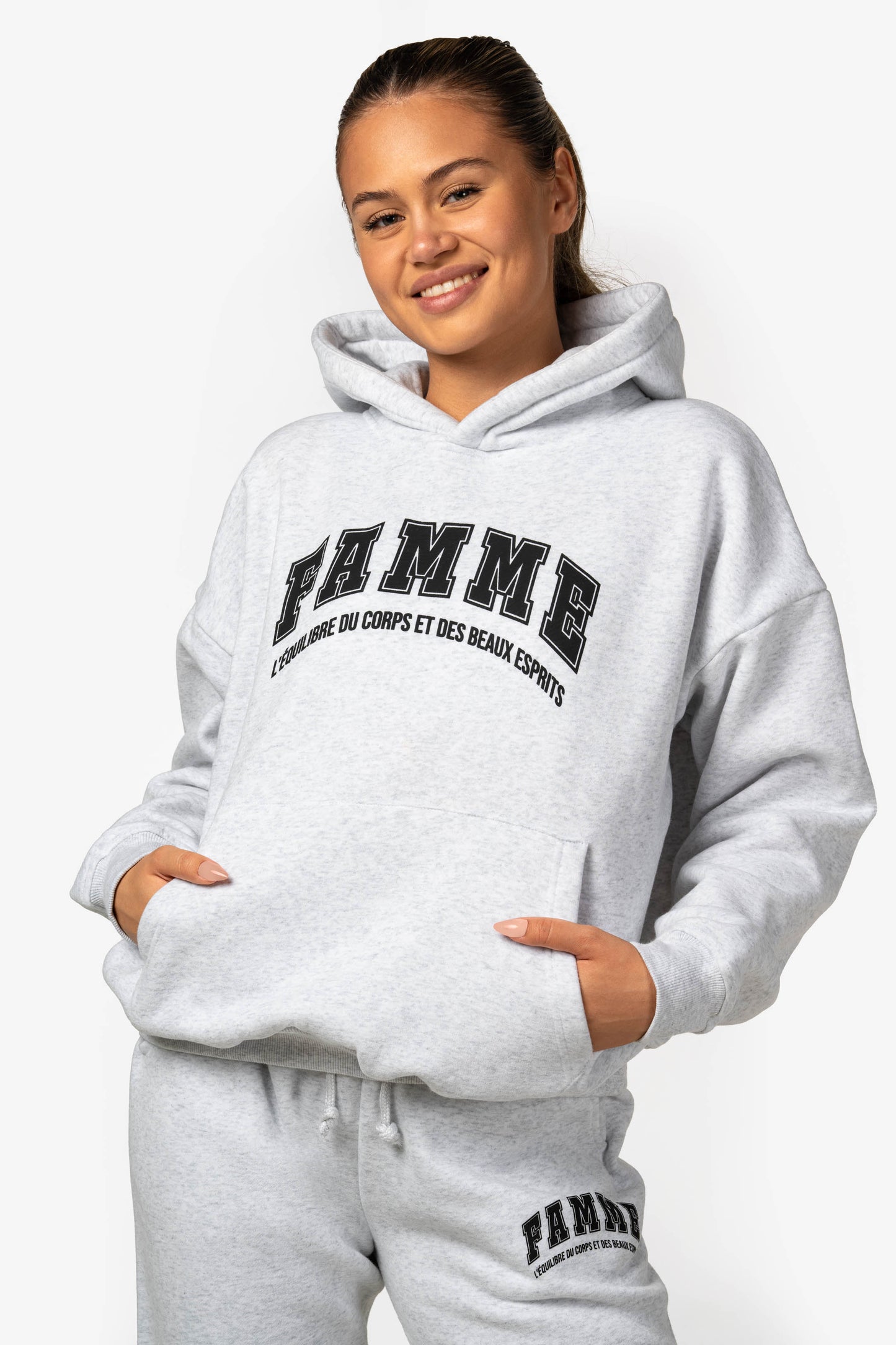 Grey Oversized Hoodie - for dame - Famme - Hoodie