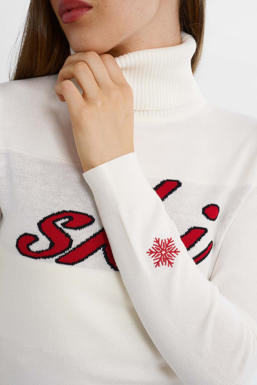 Retro Ski Sweater · White/Red