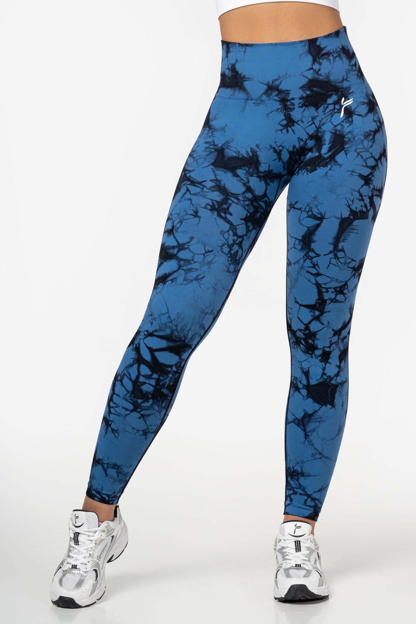 Blå Tie Dye Scrunch Leggings