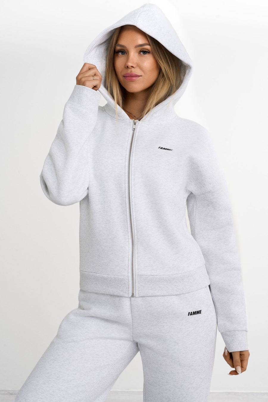 Essential Zip Hoodie · Grey