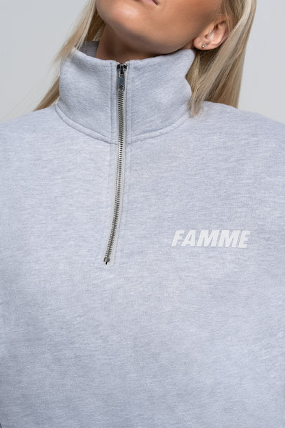 Grey Essential Sweat Half Zip - for dame - Famme - Sweatshirt