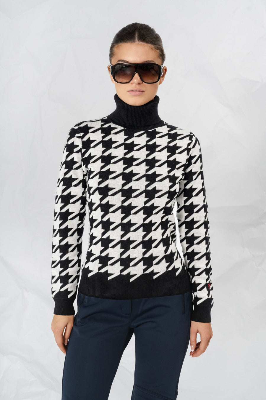 Houndstooth Sweater · Black