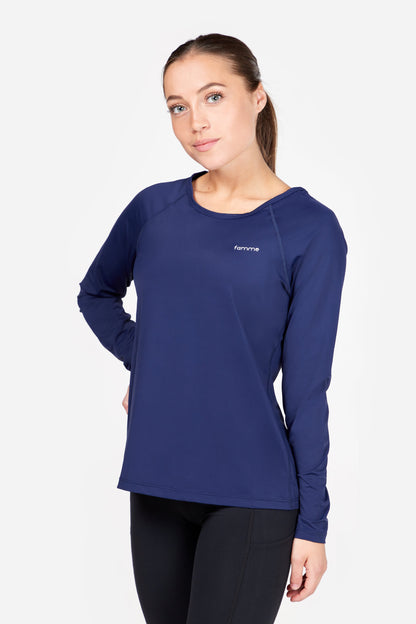 Blue Loose LS T-Shirt - for dame - Famme - Training Long Sleeve