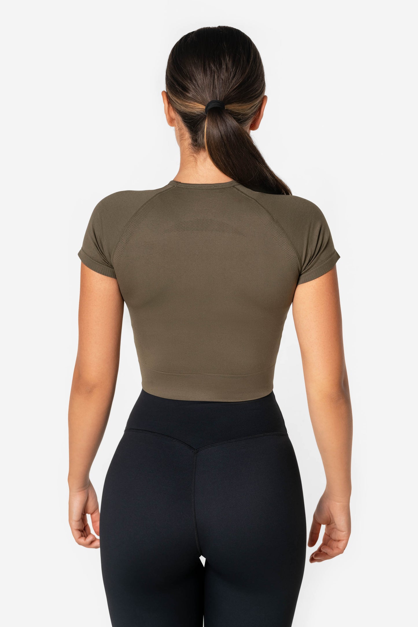 Green Seamless Cropped T-Shirt - for dame - Famme - T-Shirt